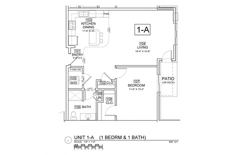 the floor plan of unit 14a